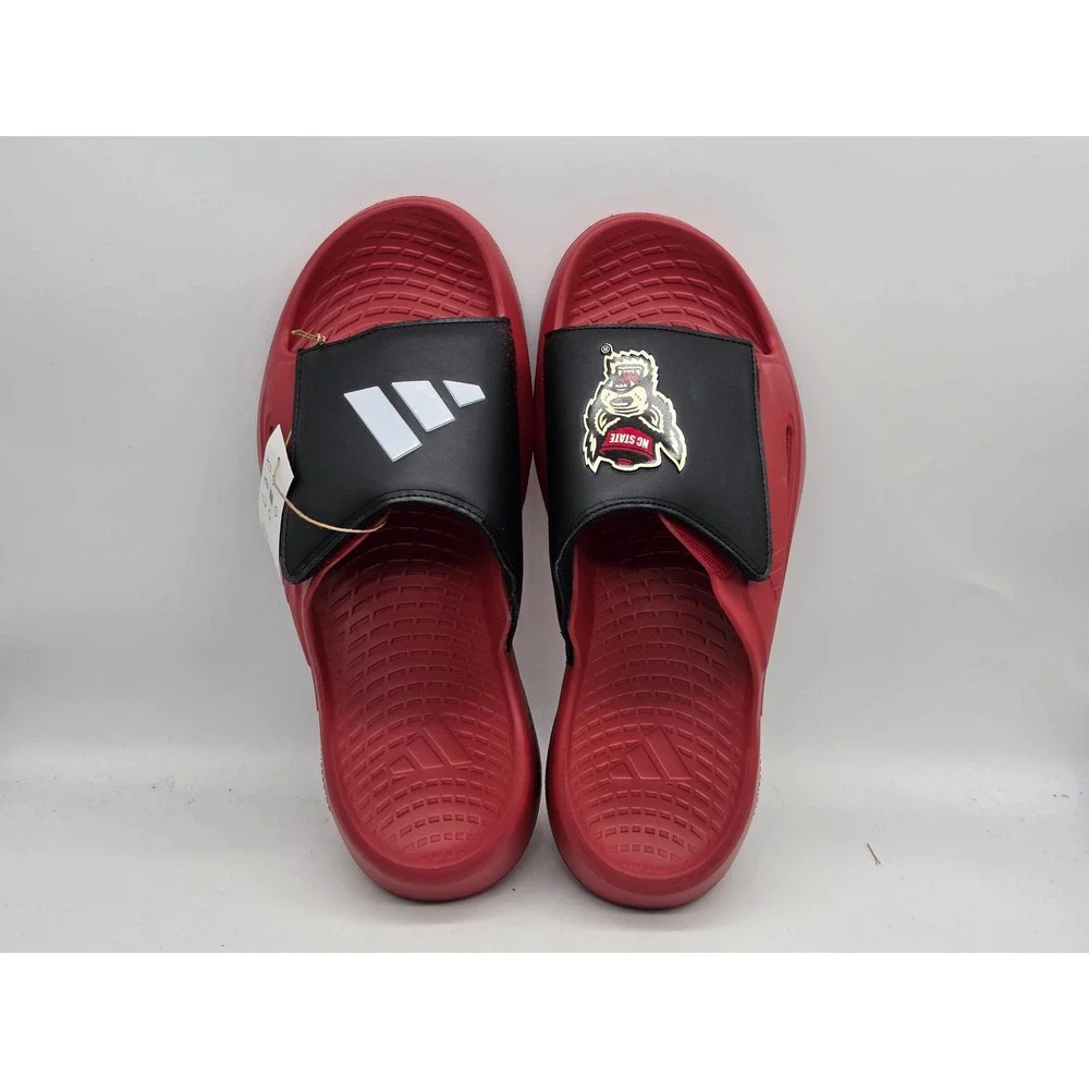 Adidas Lightblaze Slide NC State Wolfpack Men 11 Red Black Sandals Shoes IH7119
